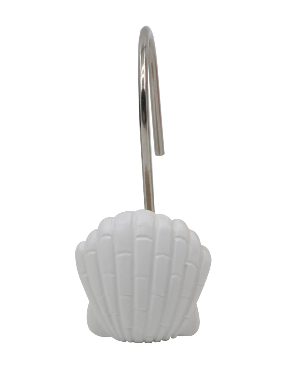 Set de 12 ganchos para cortina Conchas blanco 7