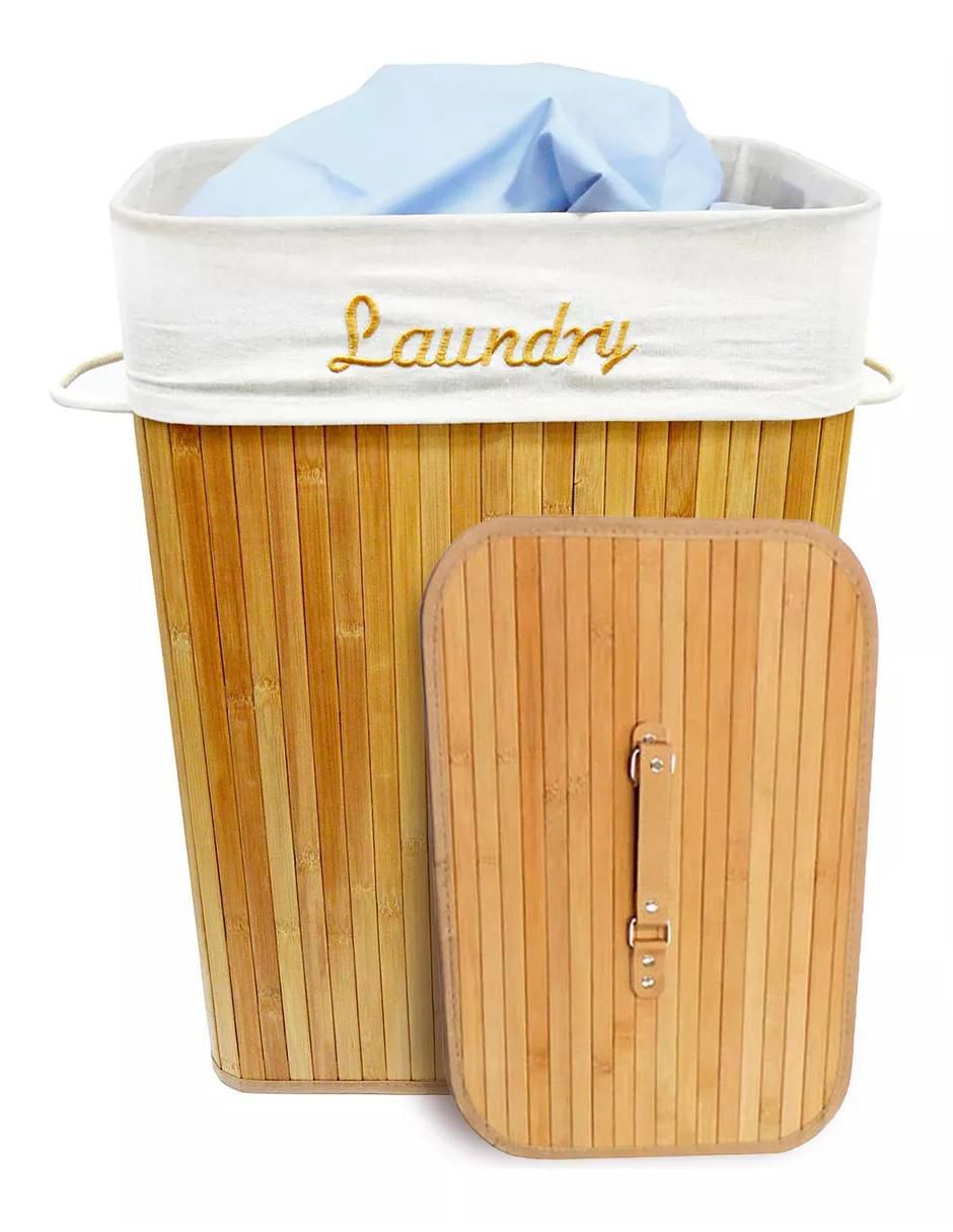 Cesto para ropa de bambú 5