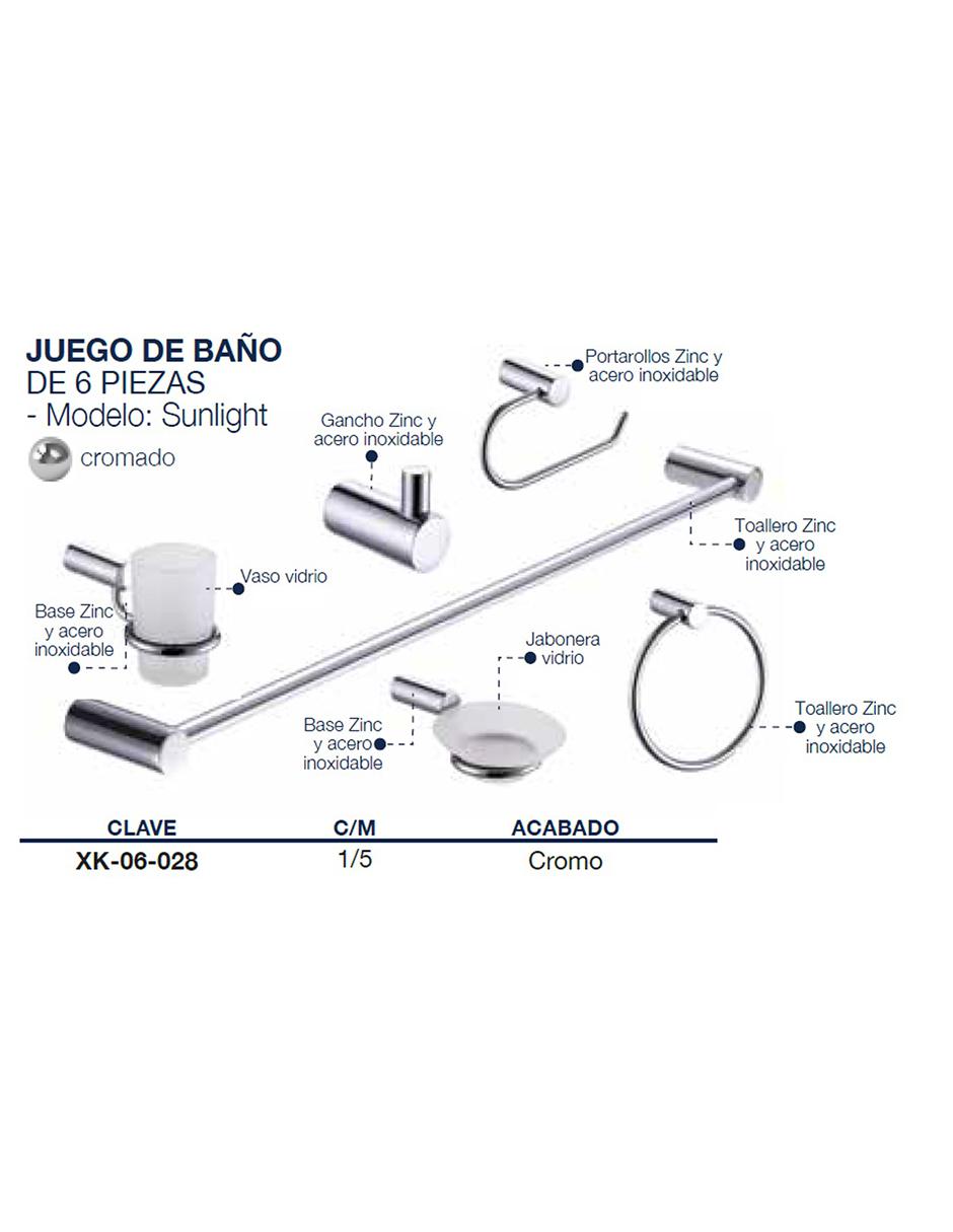 Set baño empotrable Lujo Sunlight 6 piezas