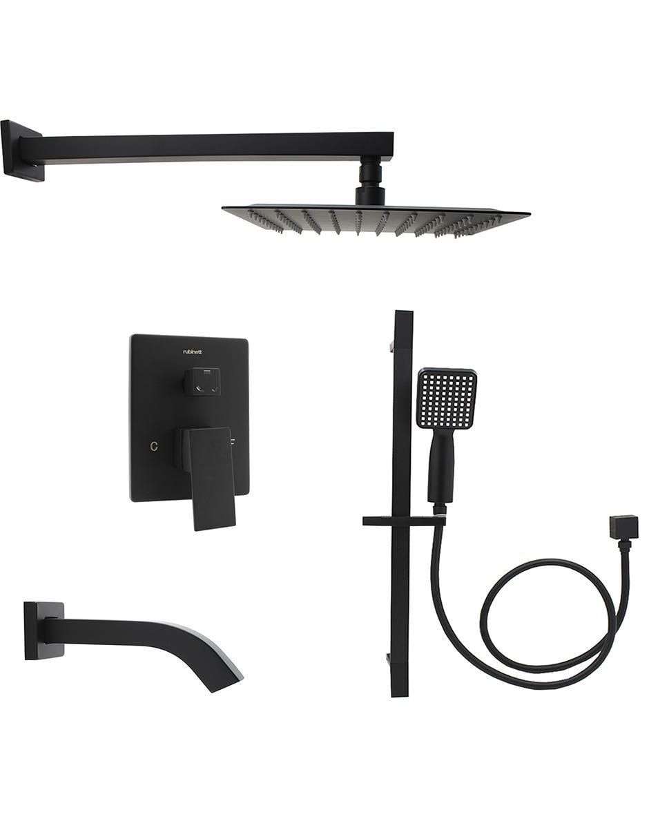 Set baño empotrable de acero inoxidable 5 piezas