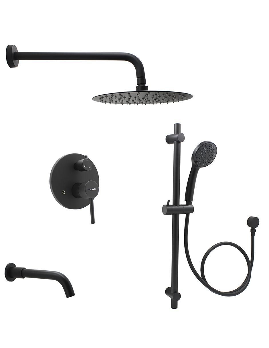 Set baño empotrable de acero inoxidable 5 piezas