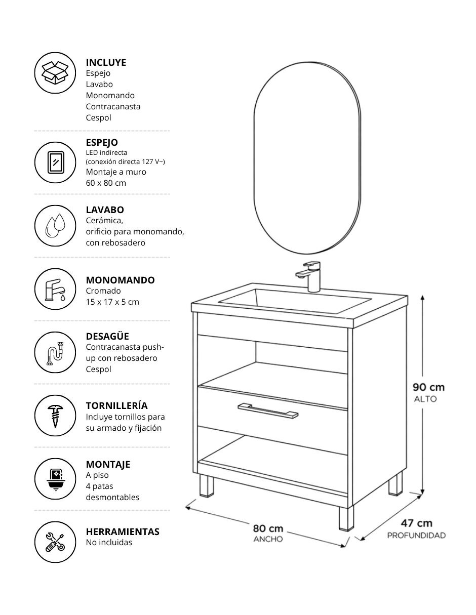 Mueble para baño melamina 10