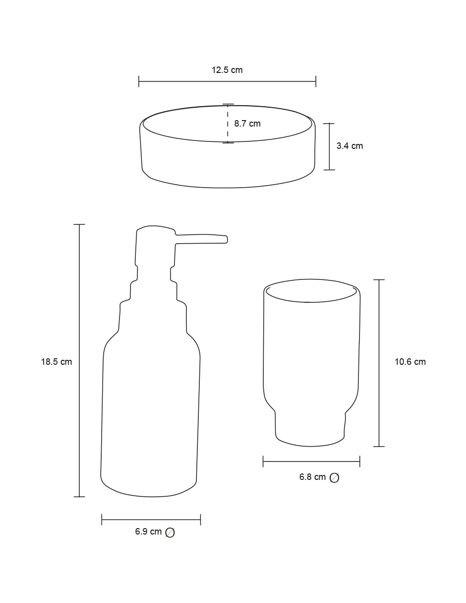 Juego de accesorios para baño Crown Baccara Brunnel de cerámica 3 piezas