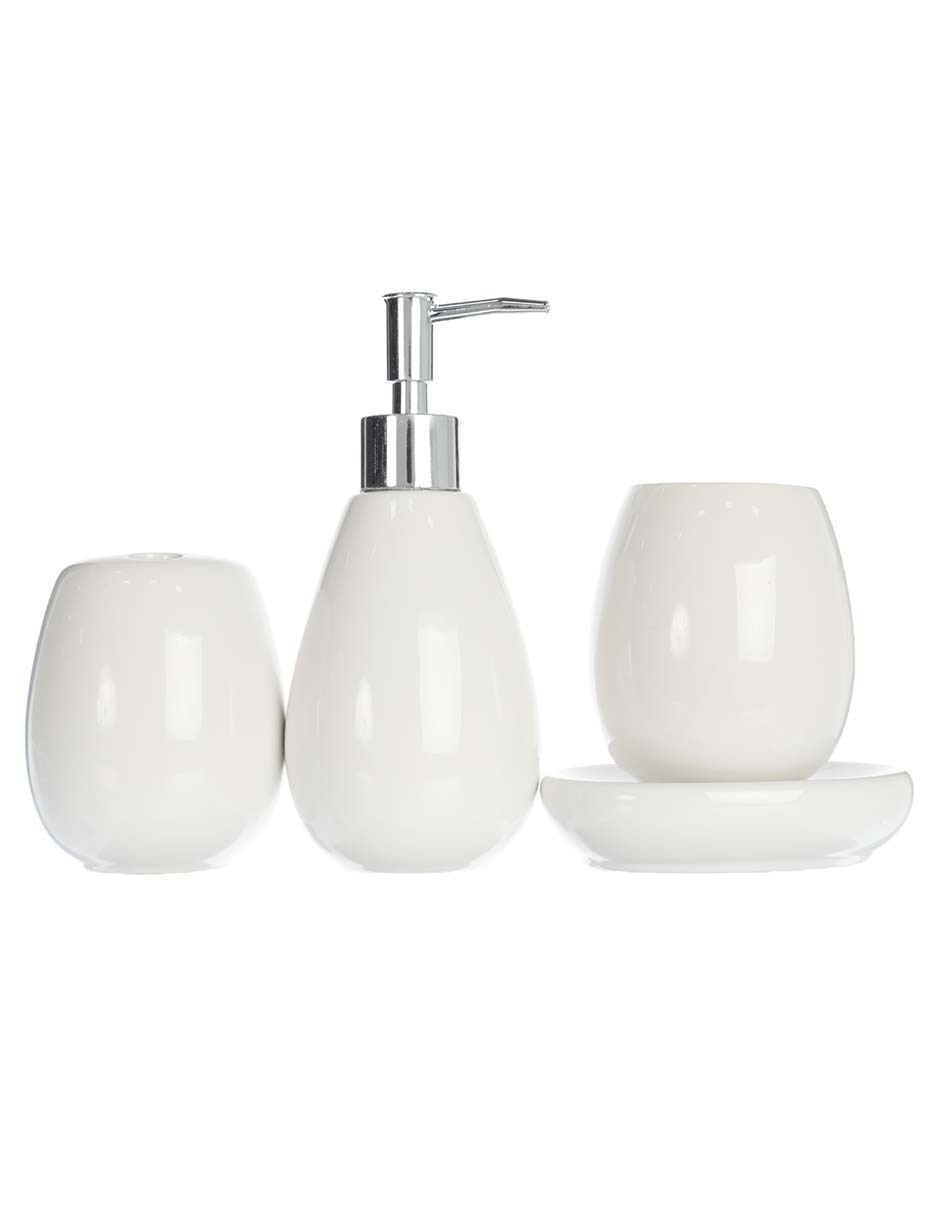 Juego de accesorios para baño Drop de cerámica 4 piezas