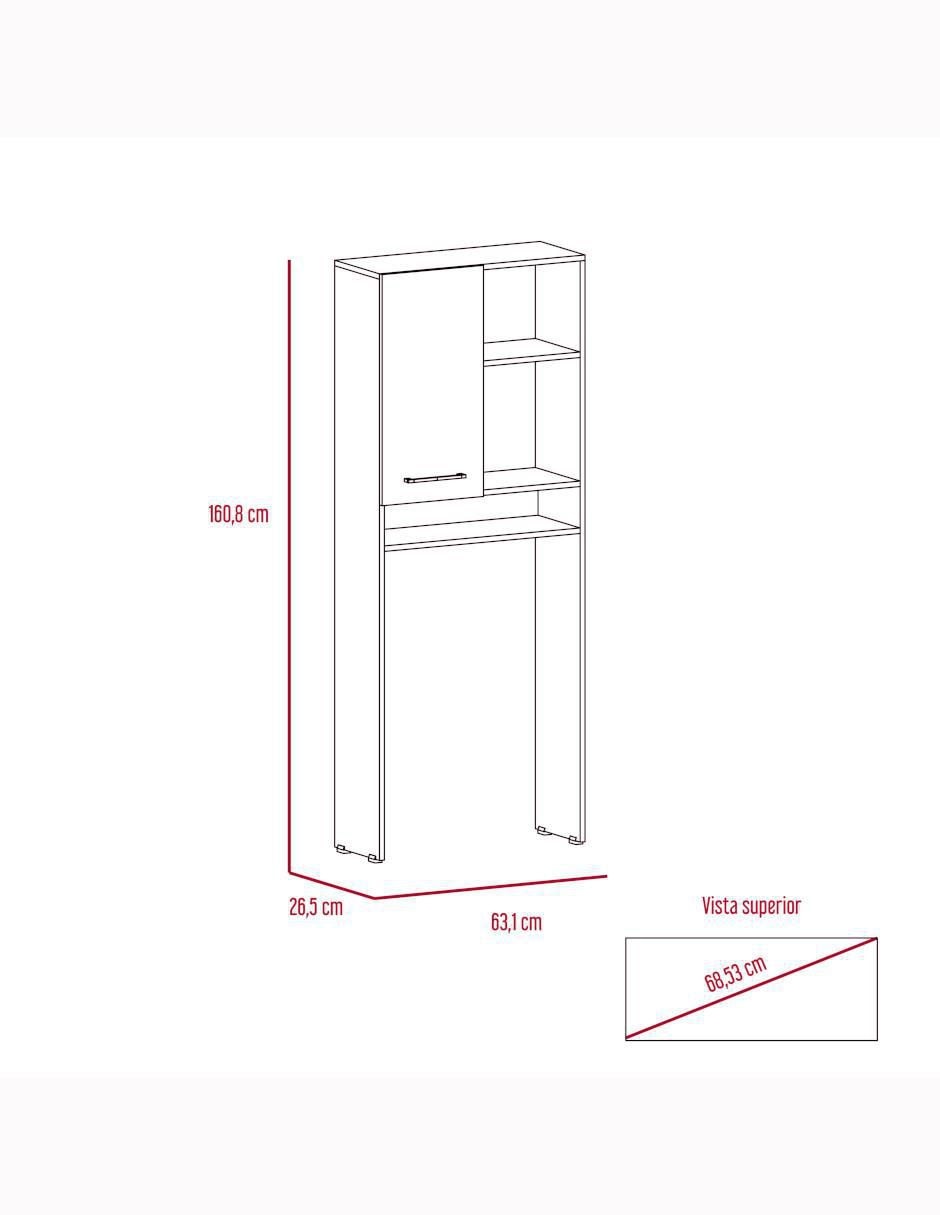 Mueble para baño Shangai de melamina armable 6