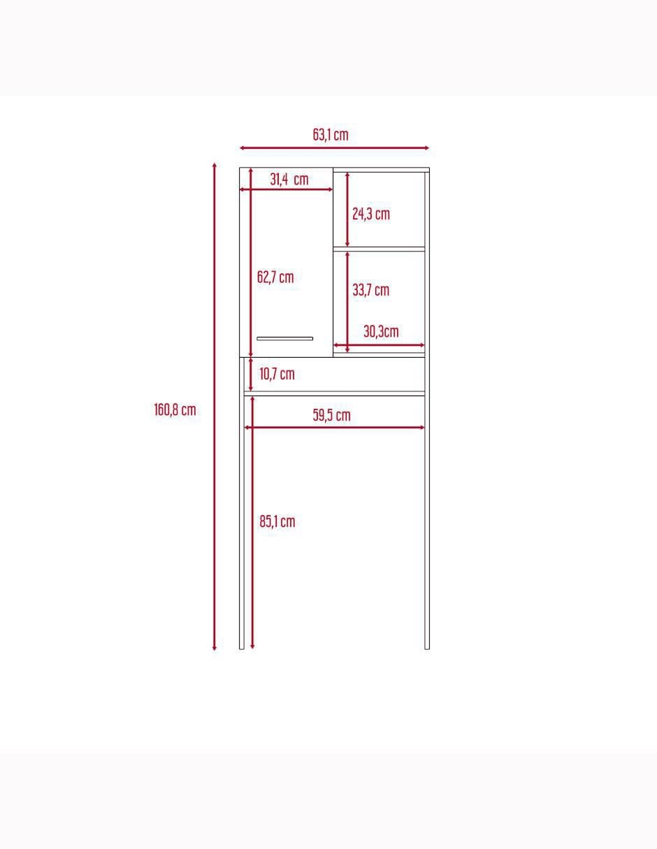 Mueble para baño Shangai de melamina armable 7