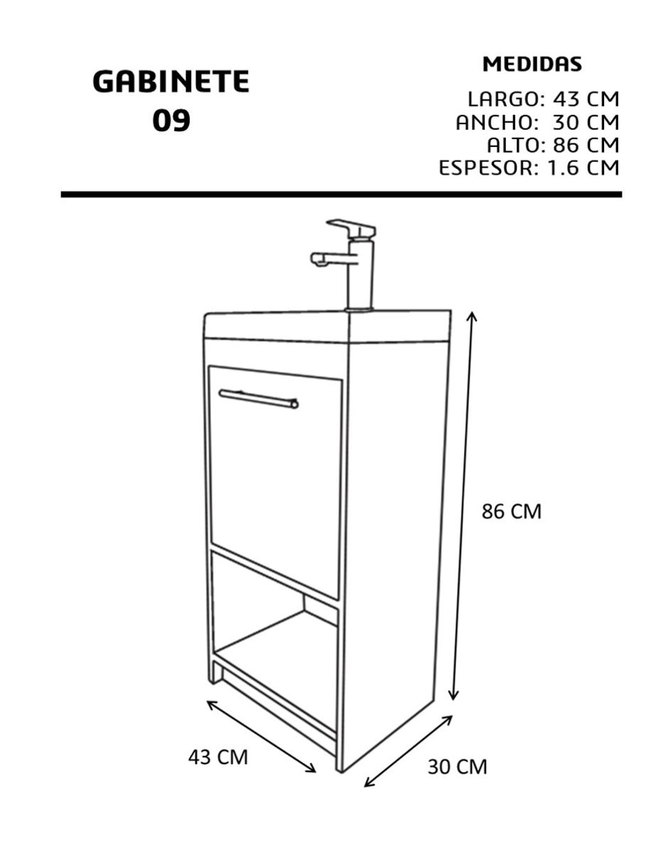 Mueble para baño Decomobil Gabinete 09 de MDF armable