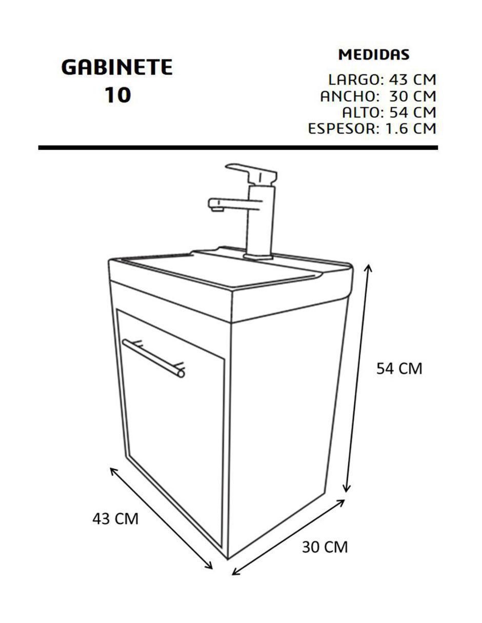 Mueble para baño Decomobil Gabinete 10 de MDF armable
