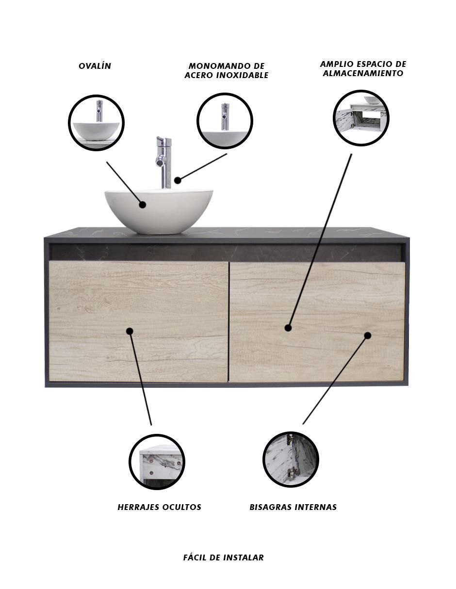 Mueble para baño Provenzal de MDF armable 7