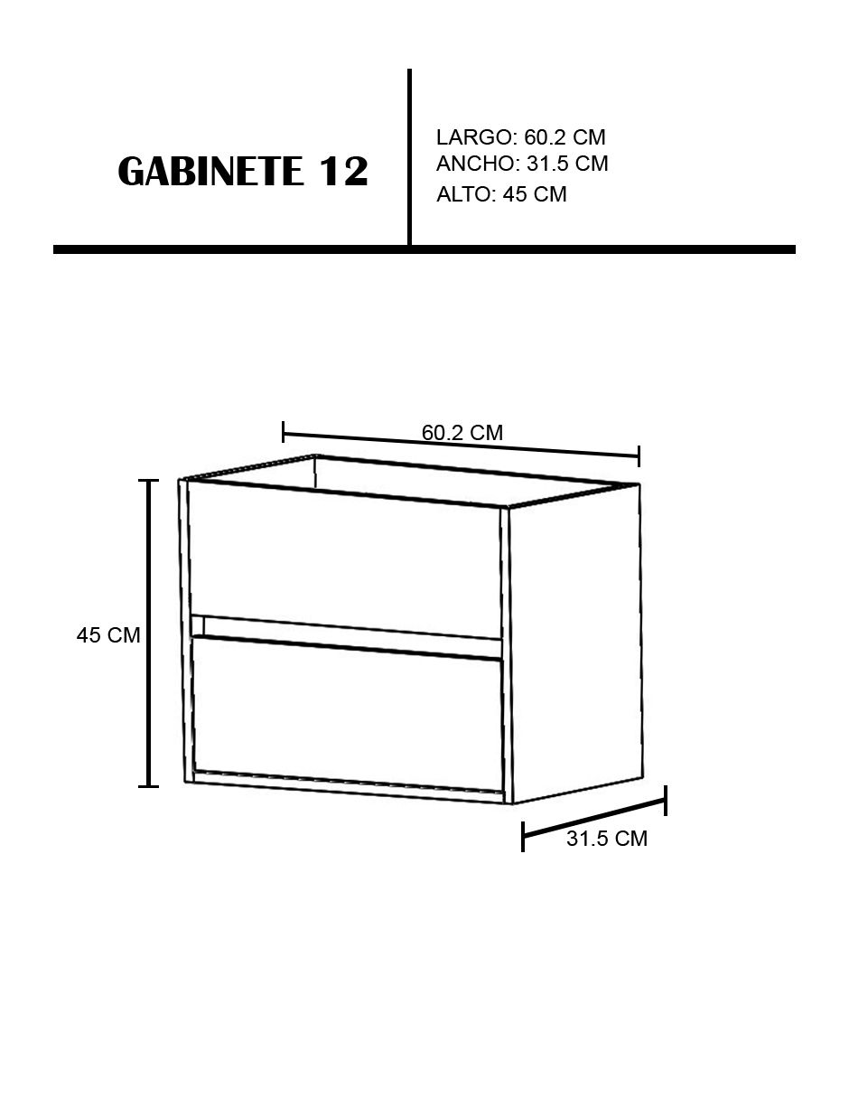 Mueble para baño Decomobil Provenzal 12 de MDF armable
