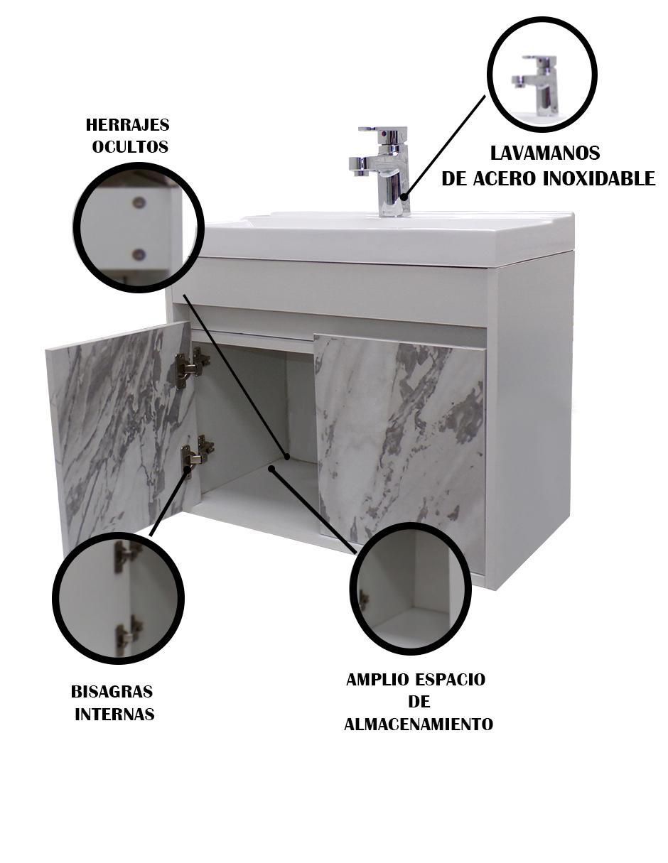 Mueble para baño Lia mármol de MDF armable 6