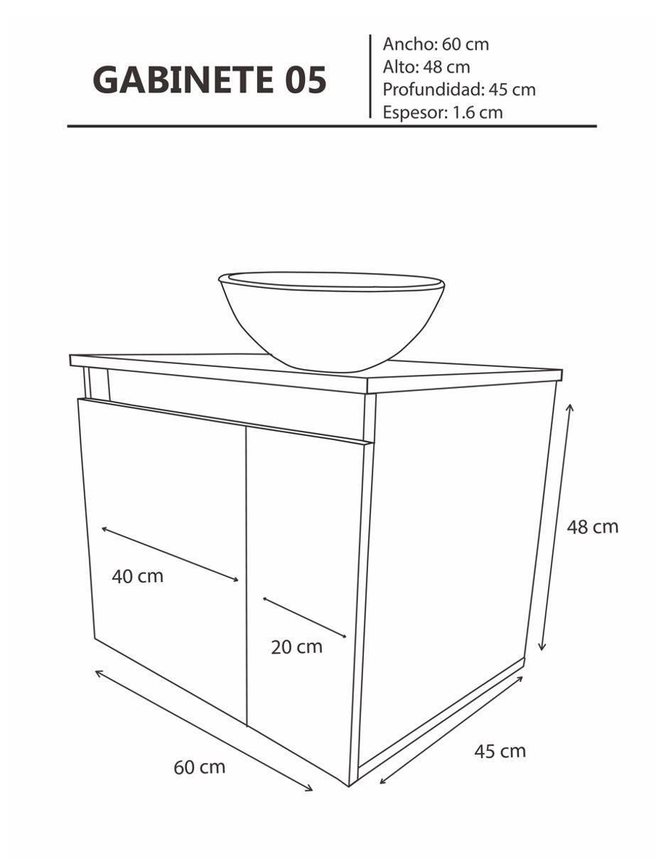 Mueble para baño Nea de MDF armable 5