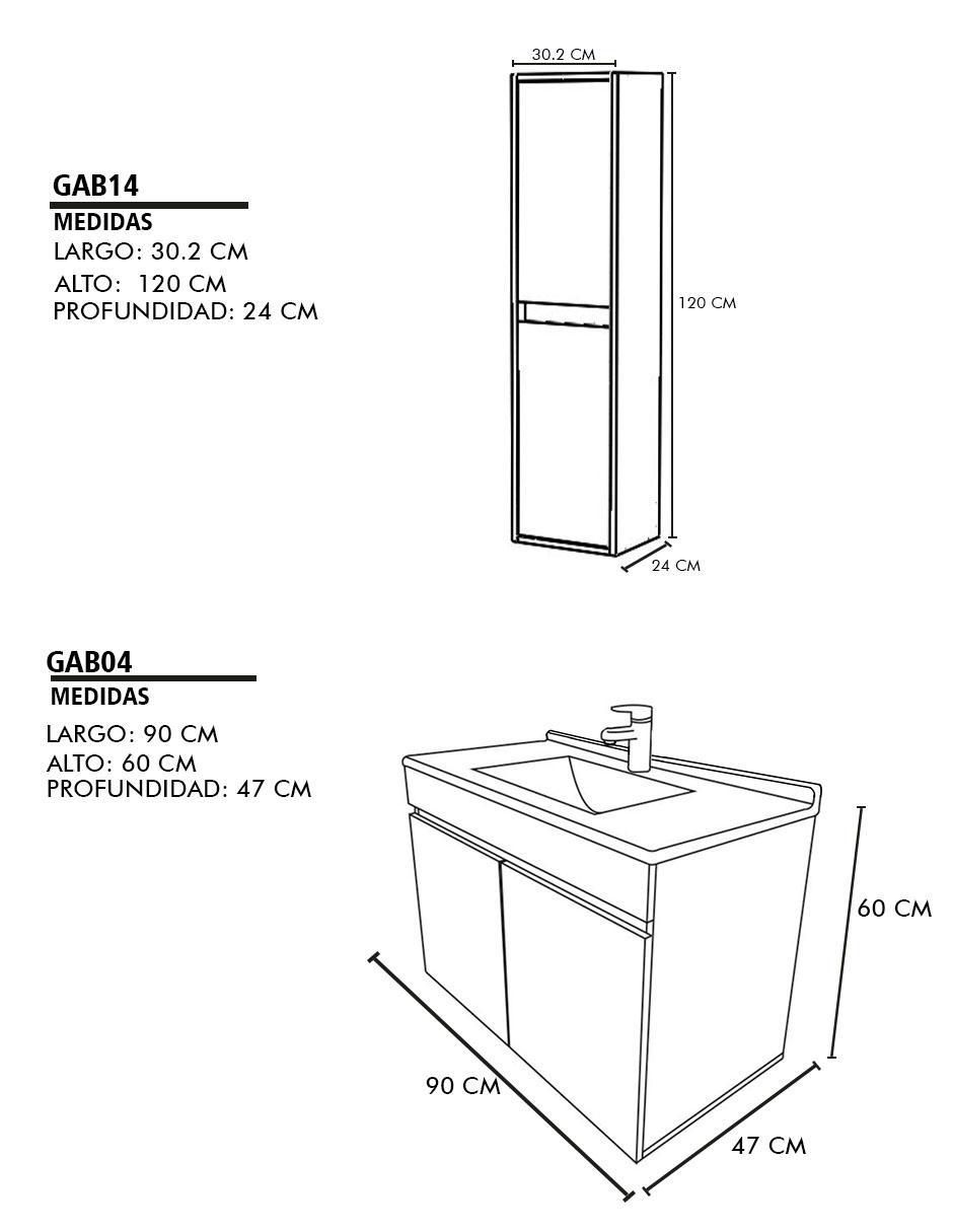 Mueble para baño Set Moscú de MDF armable 7