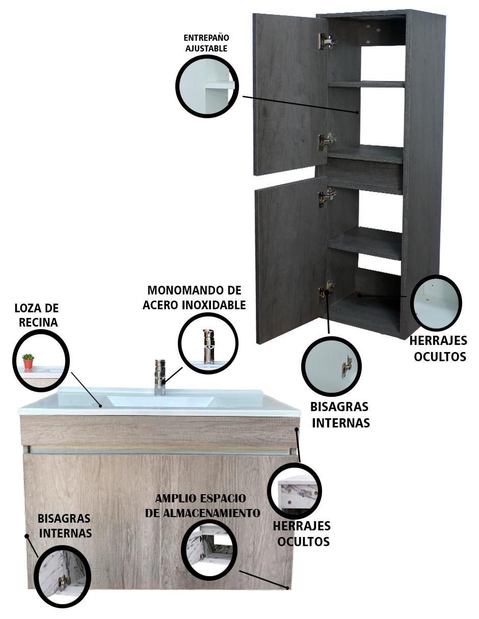 Mueble para baño Set Moscú de MDF armable 3