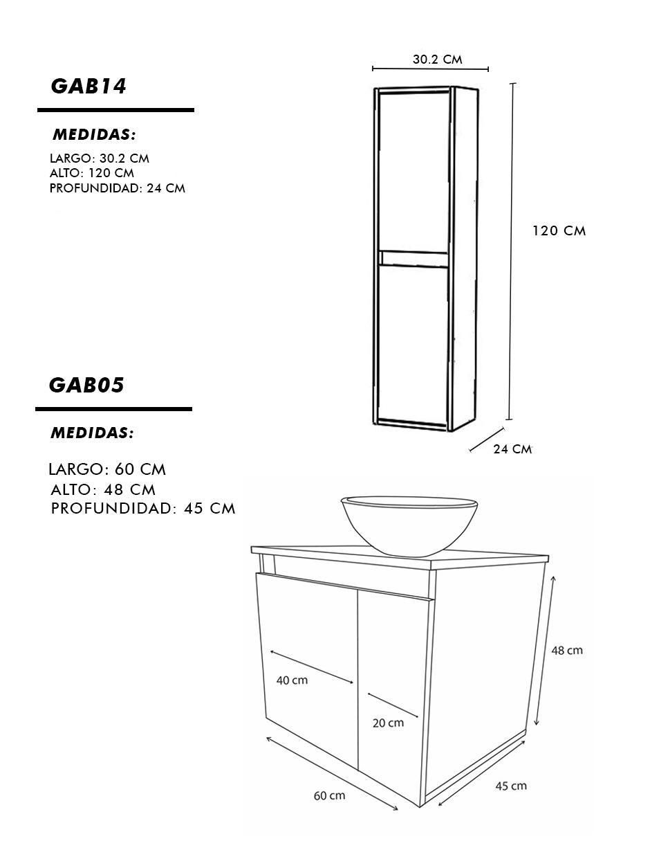 Mueble para baño Set Levsha de MDF armable 6