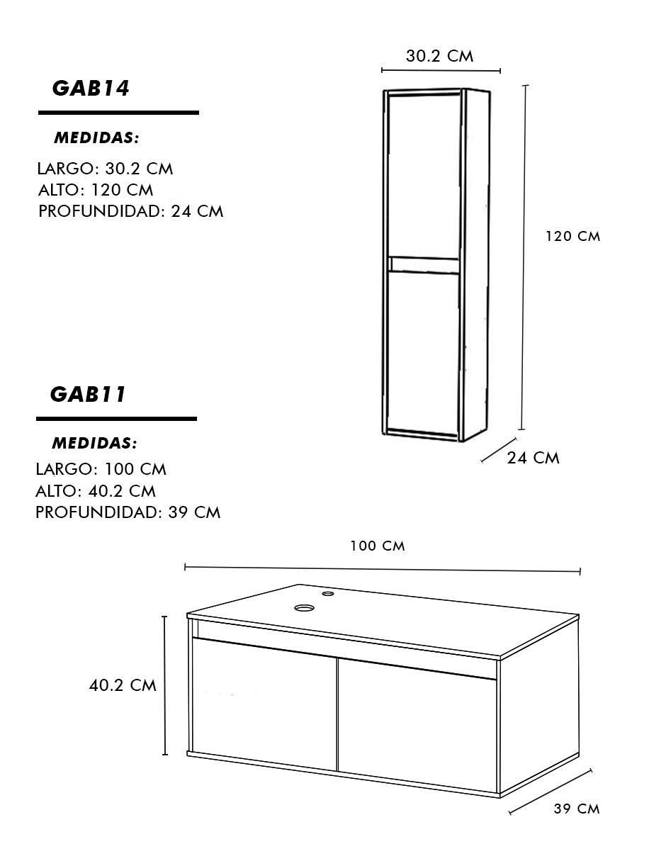Mueble para baño Set esbly de MDF armable 7