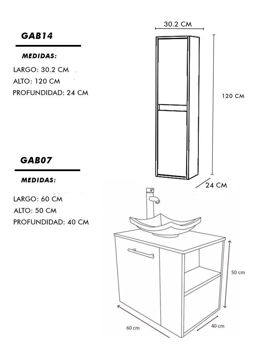 Mueble para baño Set Agra de MDF armable 7
