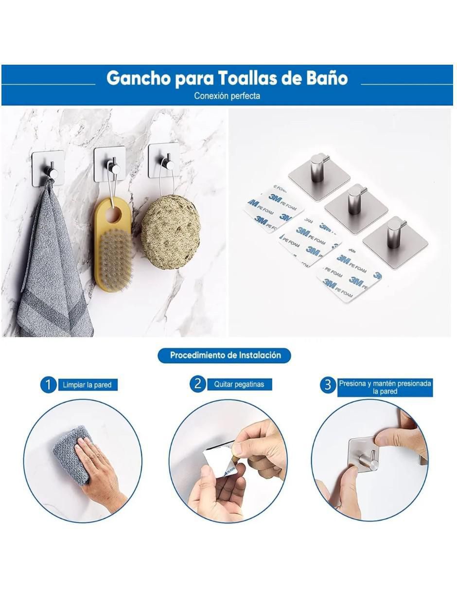 Juego de accesorios para baño de acero inoxidable 9 piezas 3
