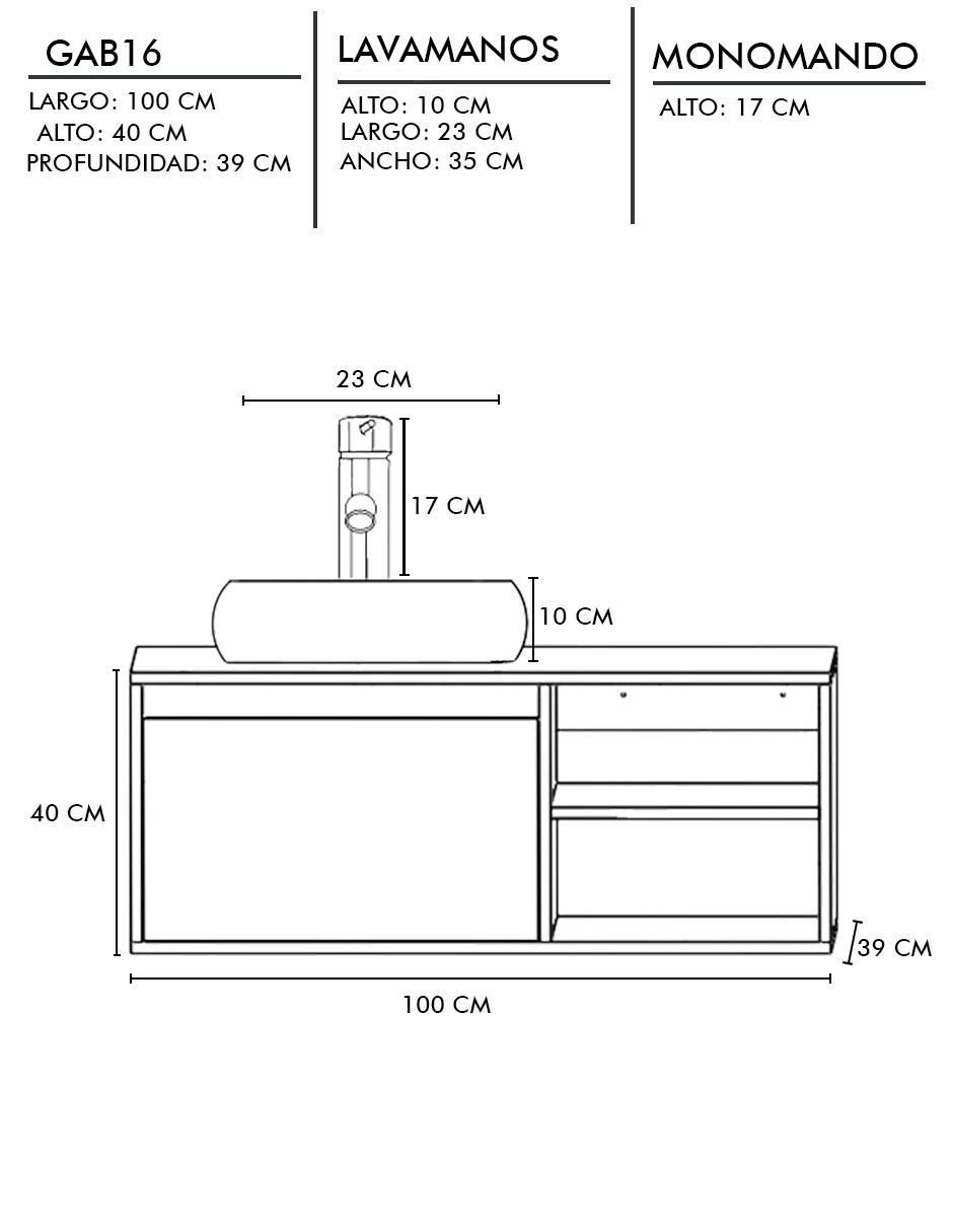 Mueble para baño Odin de MDF armable 7