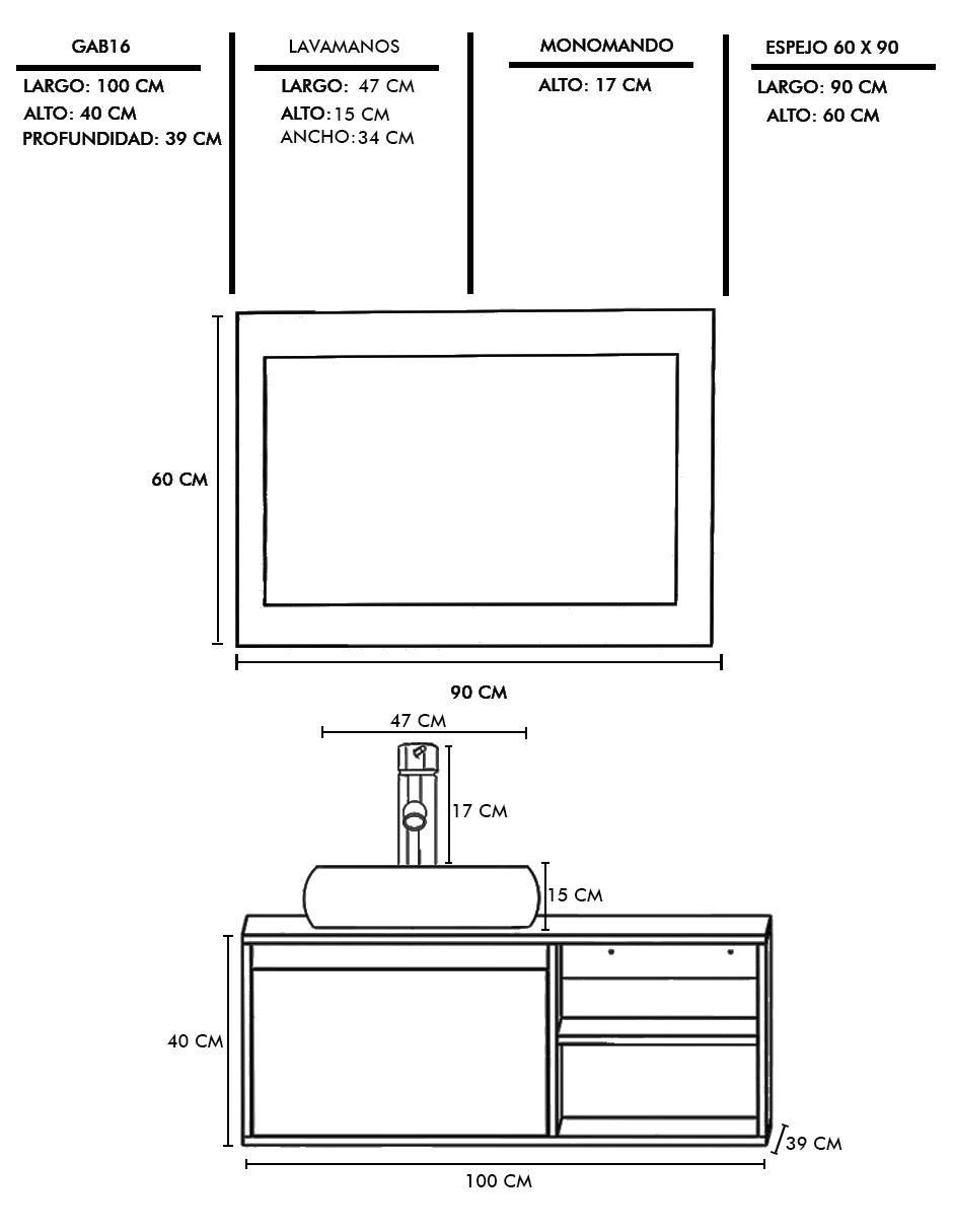 Mueble para baño Odin de MDF armable 6