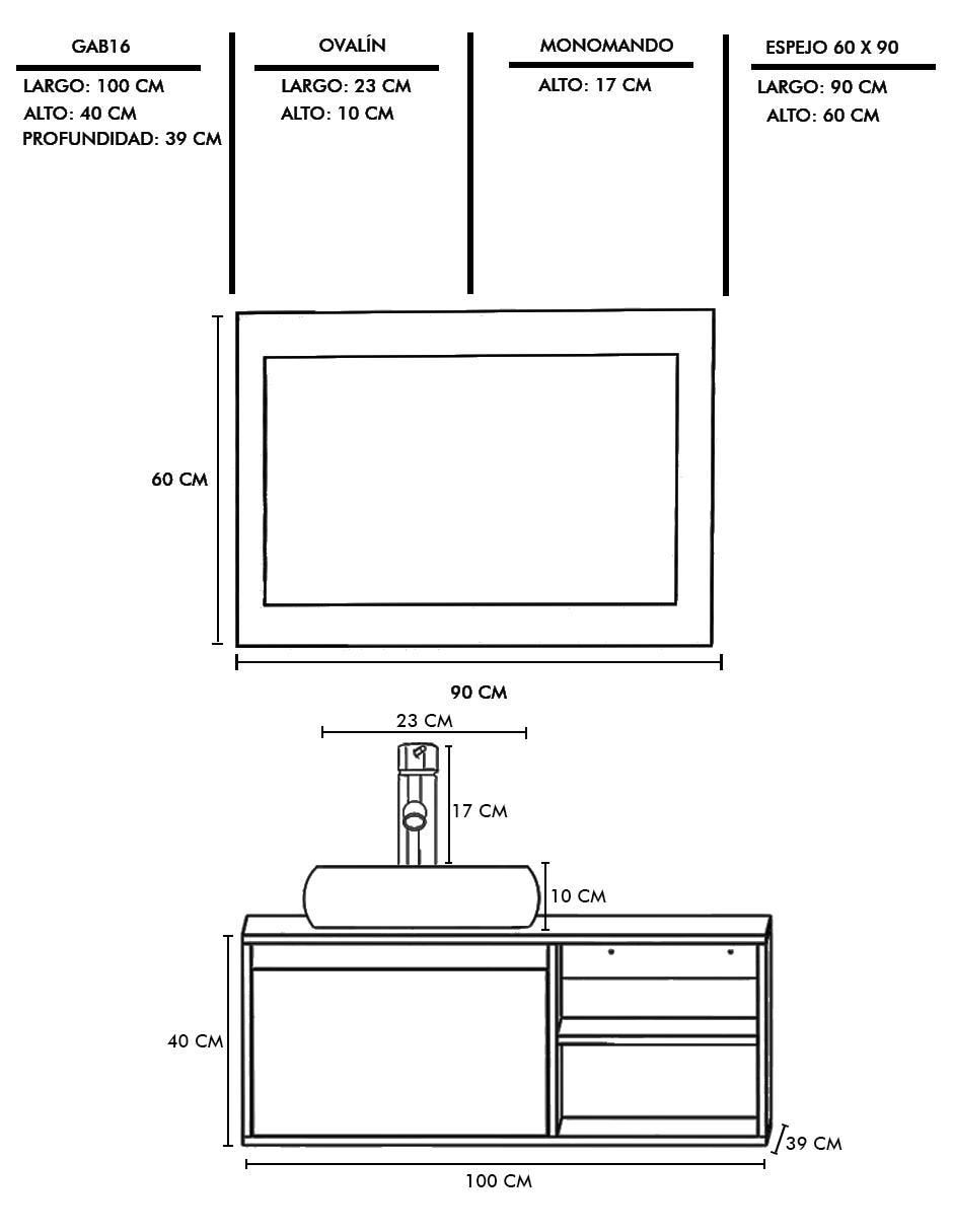 Mueble para baño Decomobil Odin de MDF armable