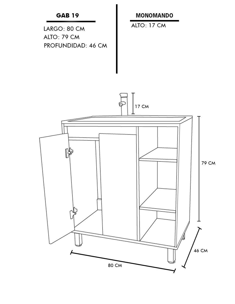 Mueble para baño Freya de MDF armable 6