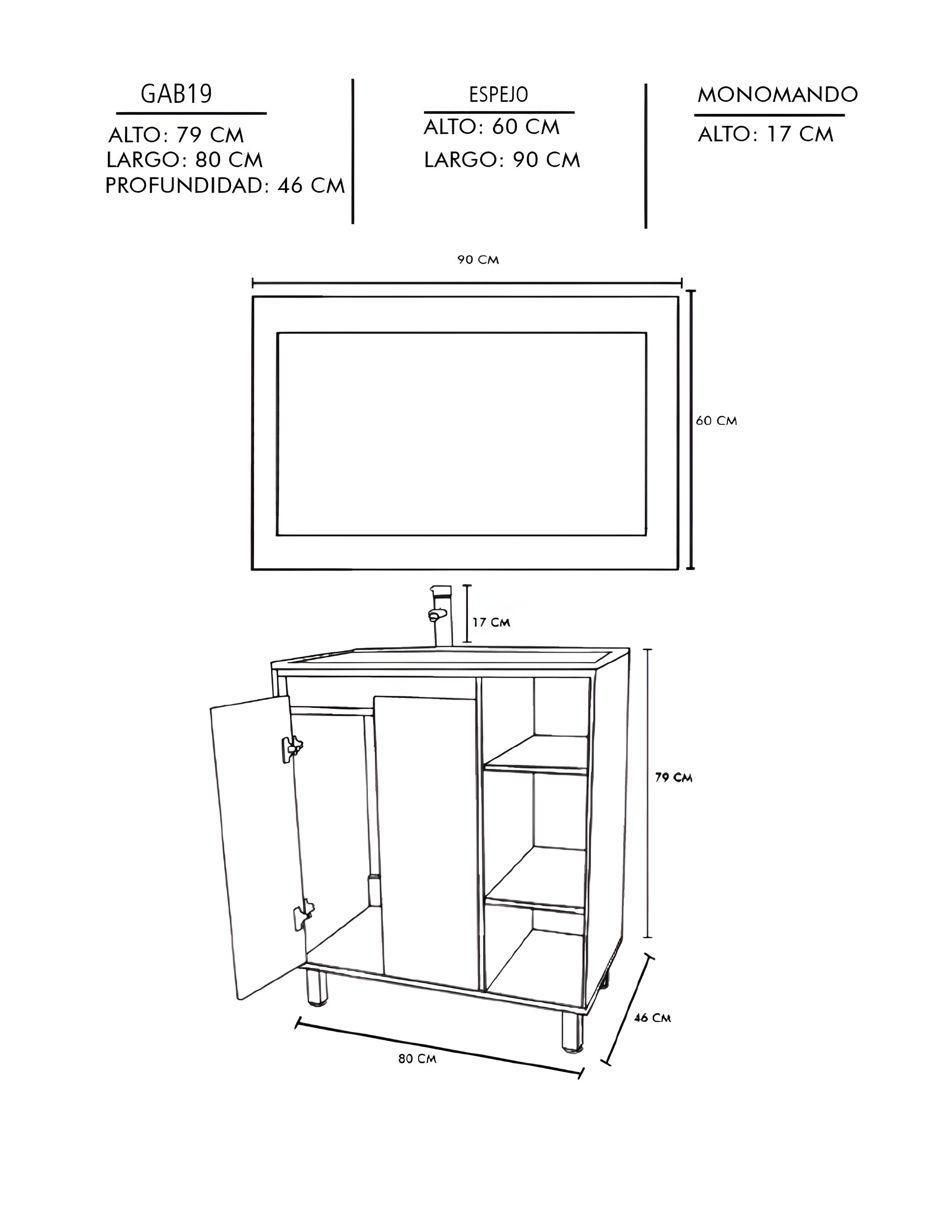 Mueble para baño Freya de MDF armable 4