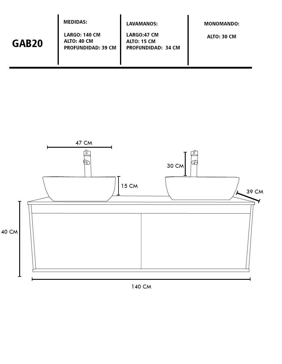 Mueble para baño Decomobil Dorota de MDF armable