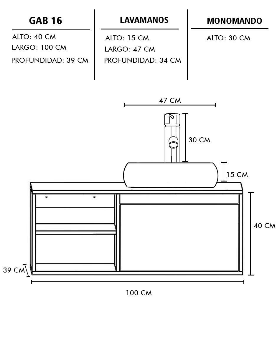 Mueble para baño Decomobil Lizzy de MDF armable