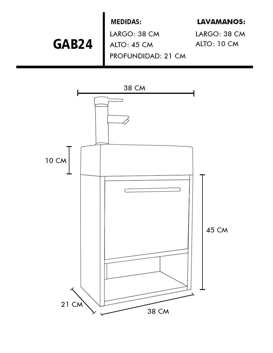 Mueble para baño Decomobil Leanor de MDF armable