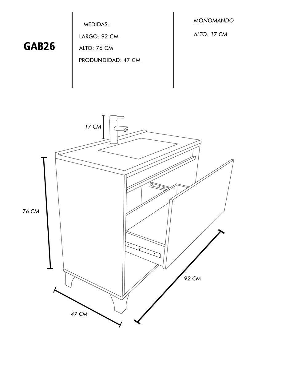 Mueble para baño Himalaya de MDF armable 6