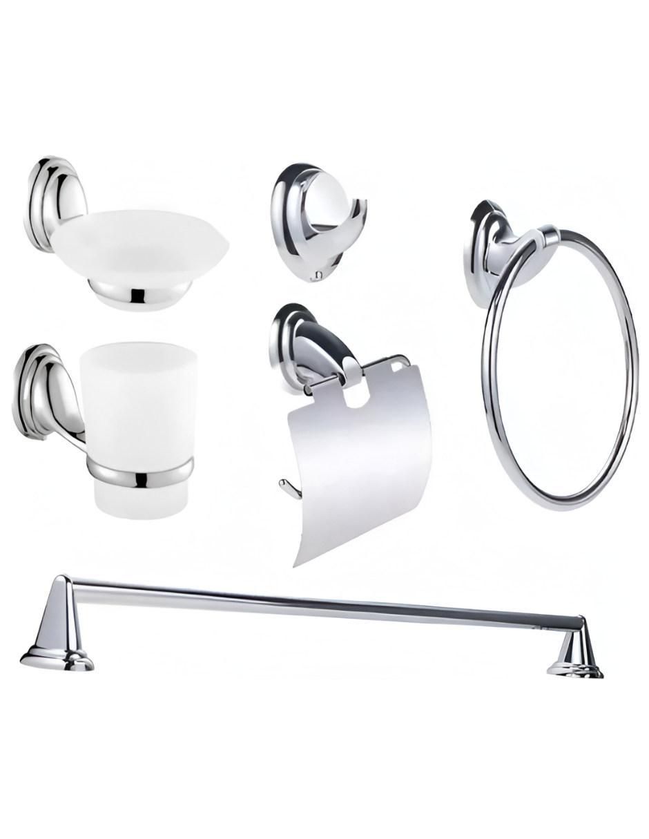 Juego de accesorios para baño de acero inoxidable 6 piezas Juego de accesorios para baño de acero inoxidable 6 piezas