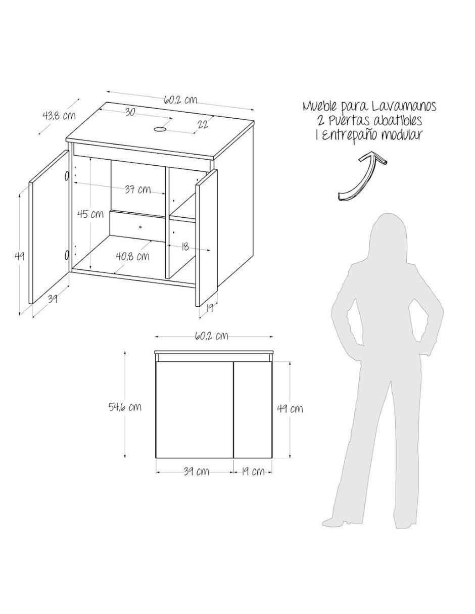 Mueble para baño de melamina armable 12