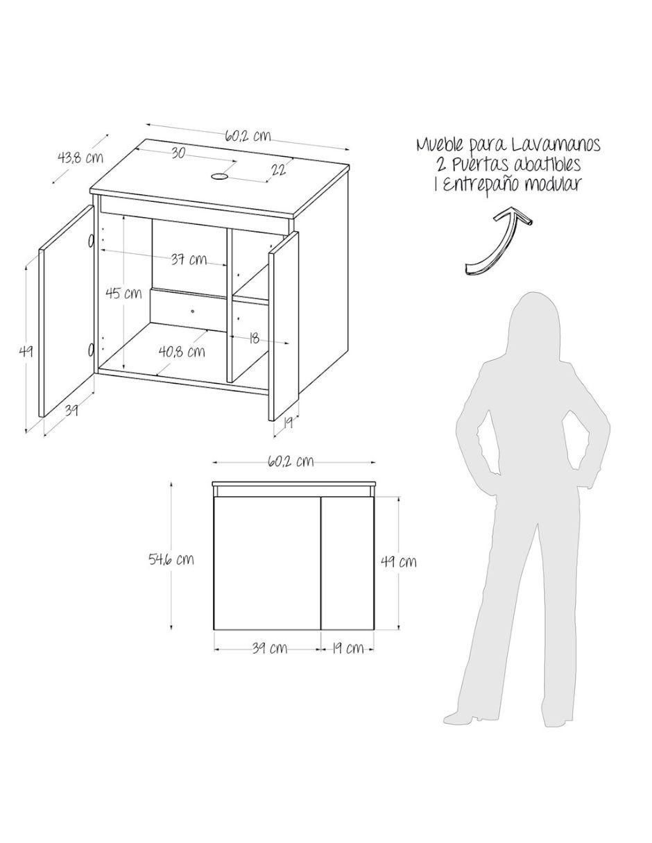 Mueble para baño de melamina armable 7