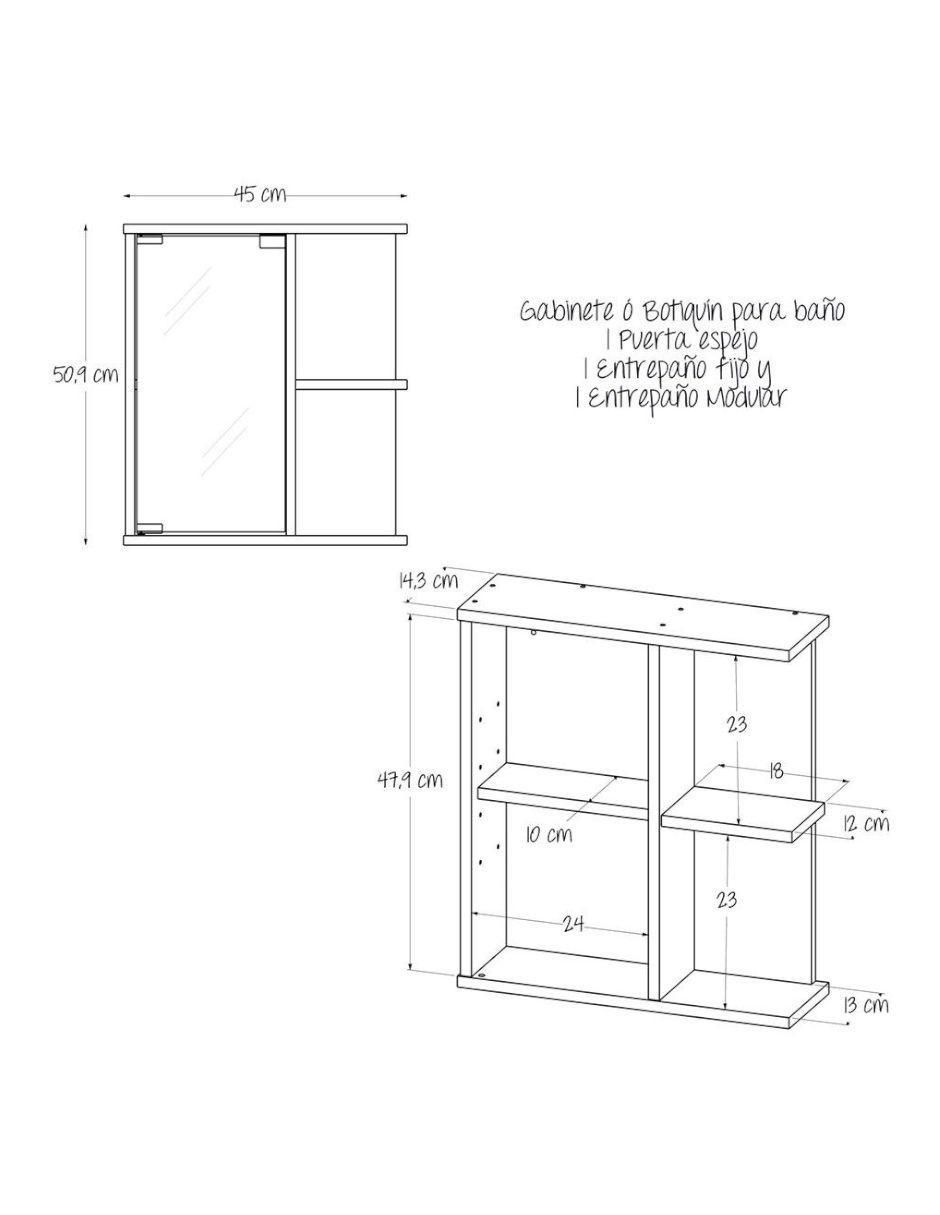 Mueble para baño de melamina armable 9