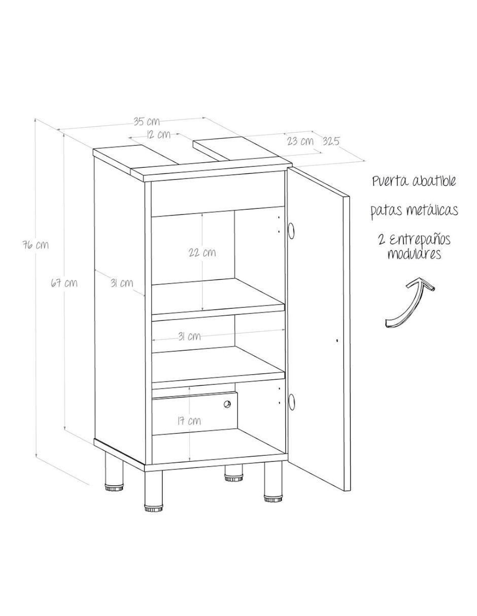 Mueble para baño de melamina armable 10