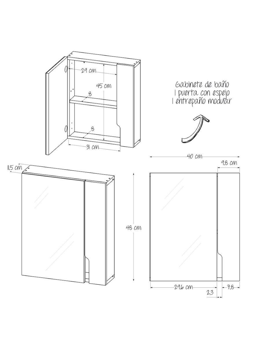 Mueble para baño de melamina armable 7
