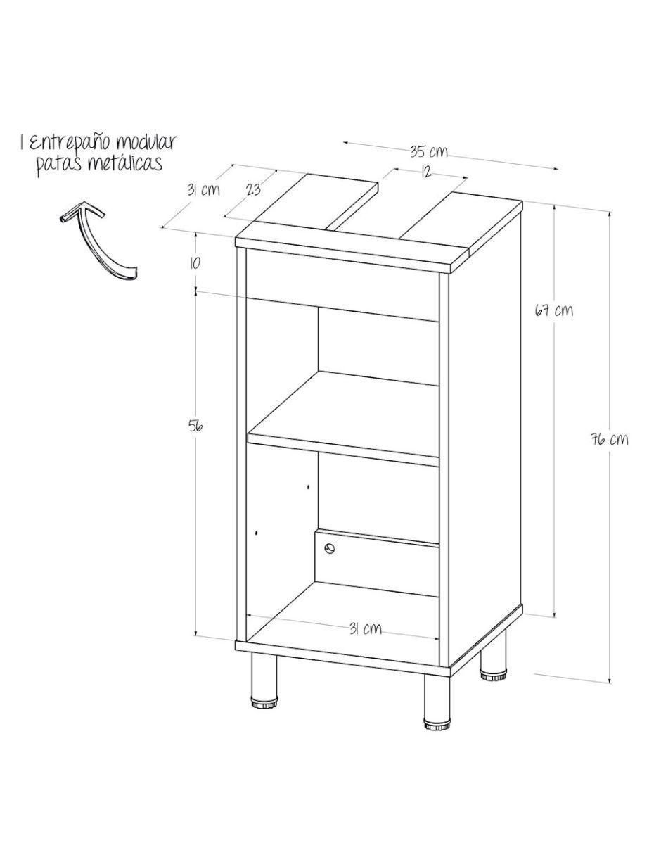 Mueble para baño Maderkit Dena de melamina armable