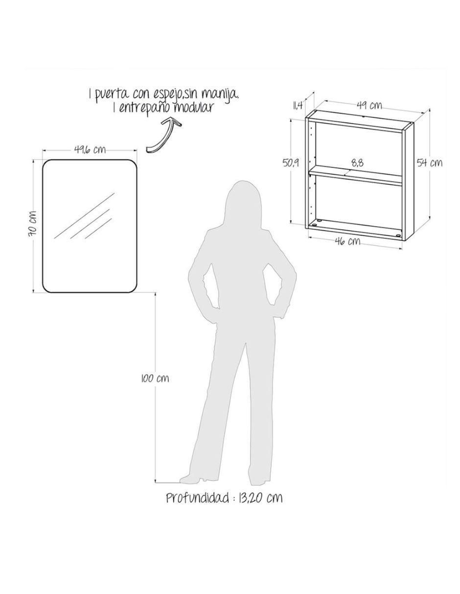 Mueble para baño Curvi de melamina armable 8
