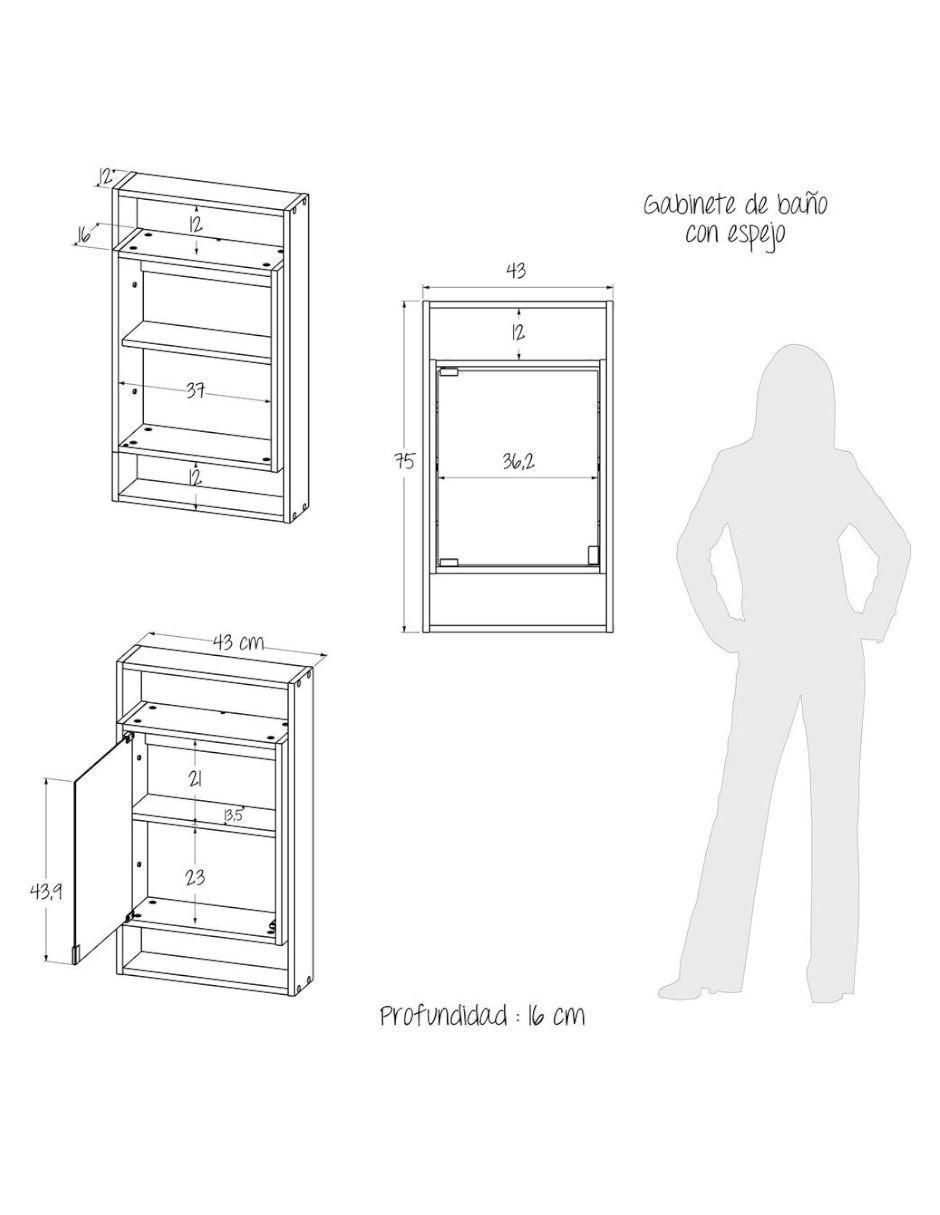 Mueble para baño Baños de melamina armable 8