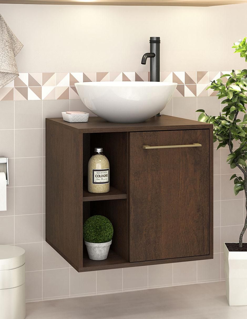 Mueble para baño armable Mendoza Tabaco MDF 2