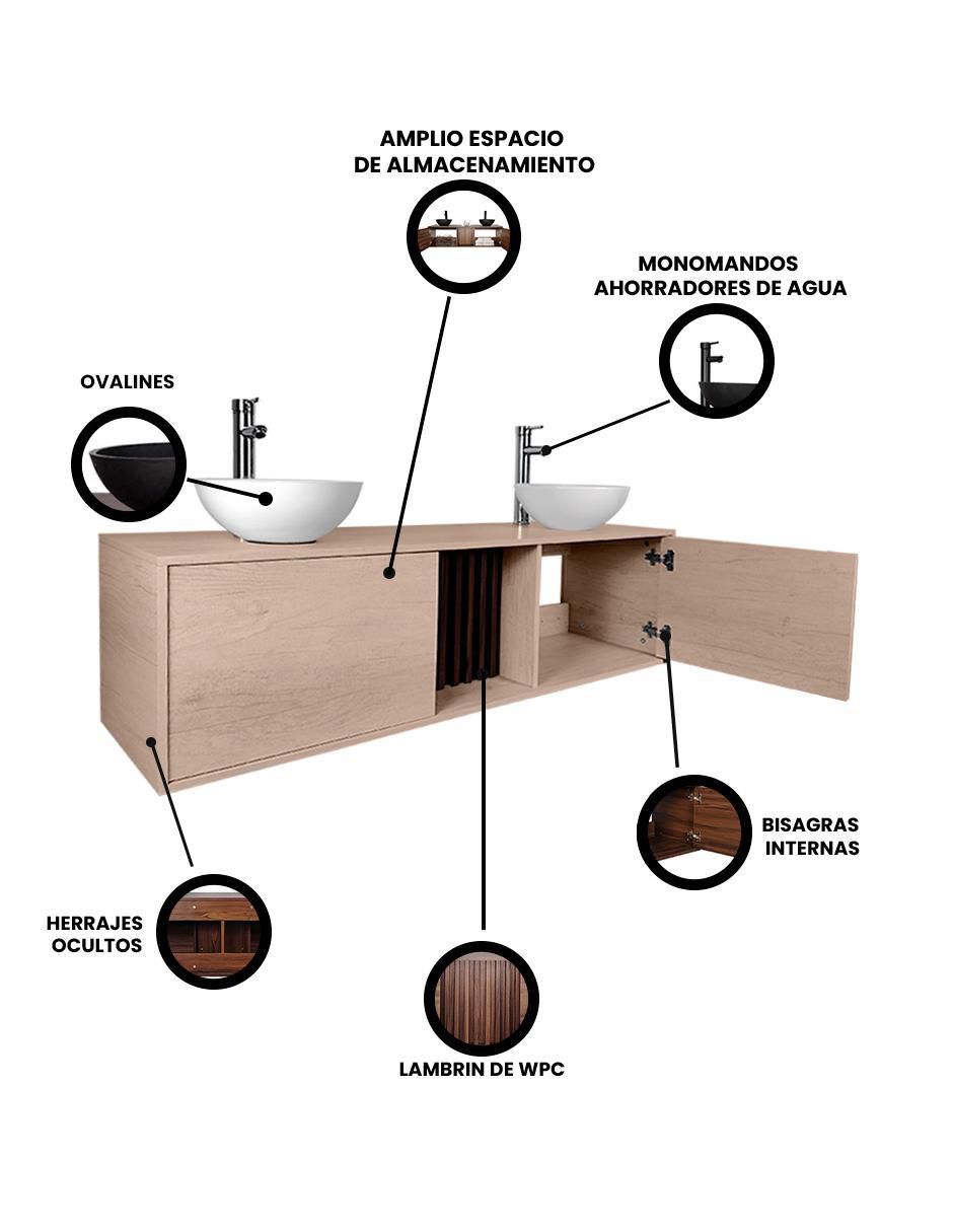 Mueble para baño Apolo de melamina armable 6