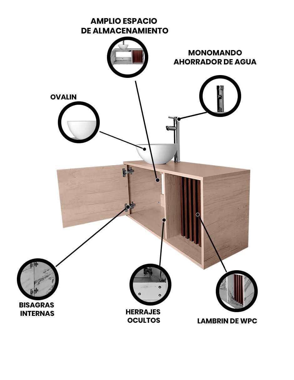 Mueble para baño armable Ares melamina 6