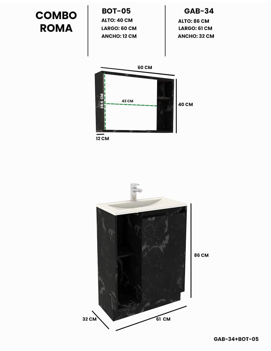 Mueble para baño armable Roma melamina 7