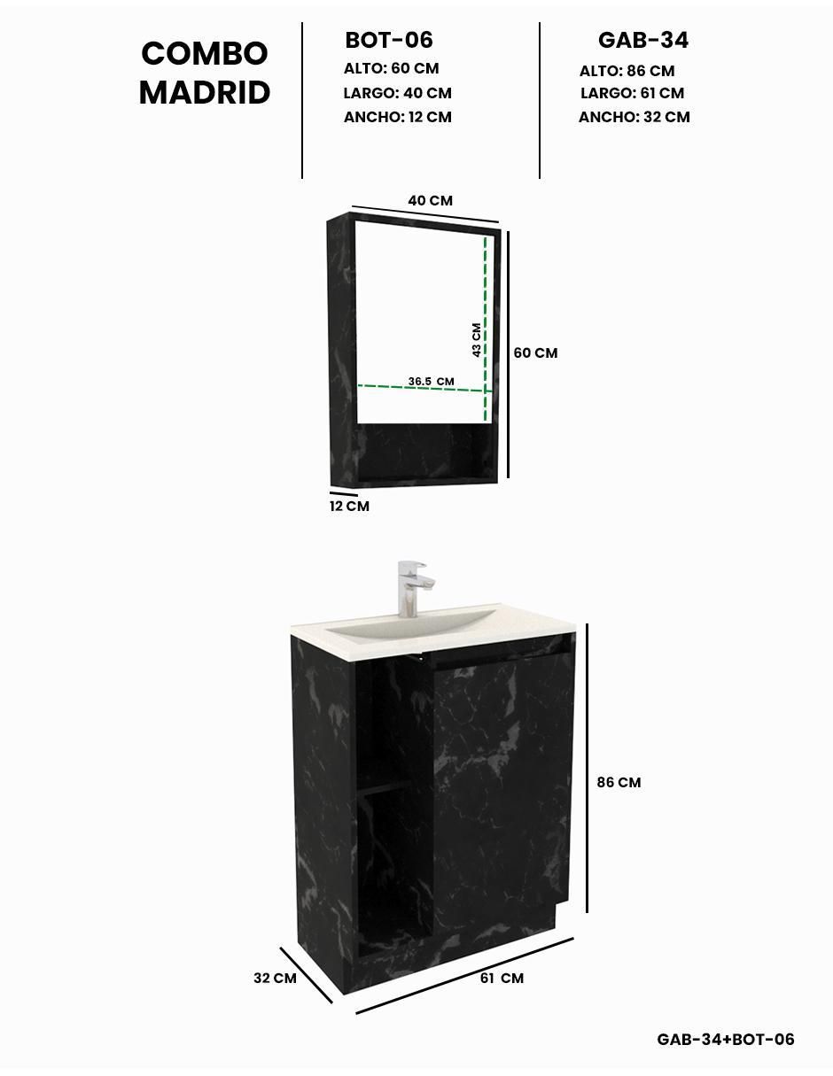 Mueble para baño armable Madrid melamina 7