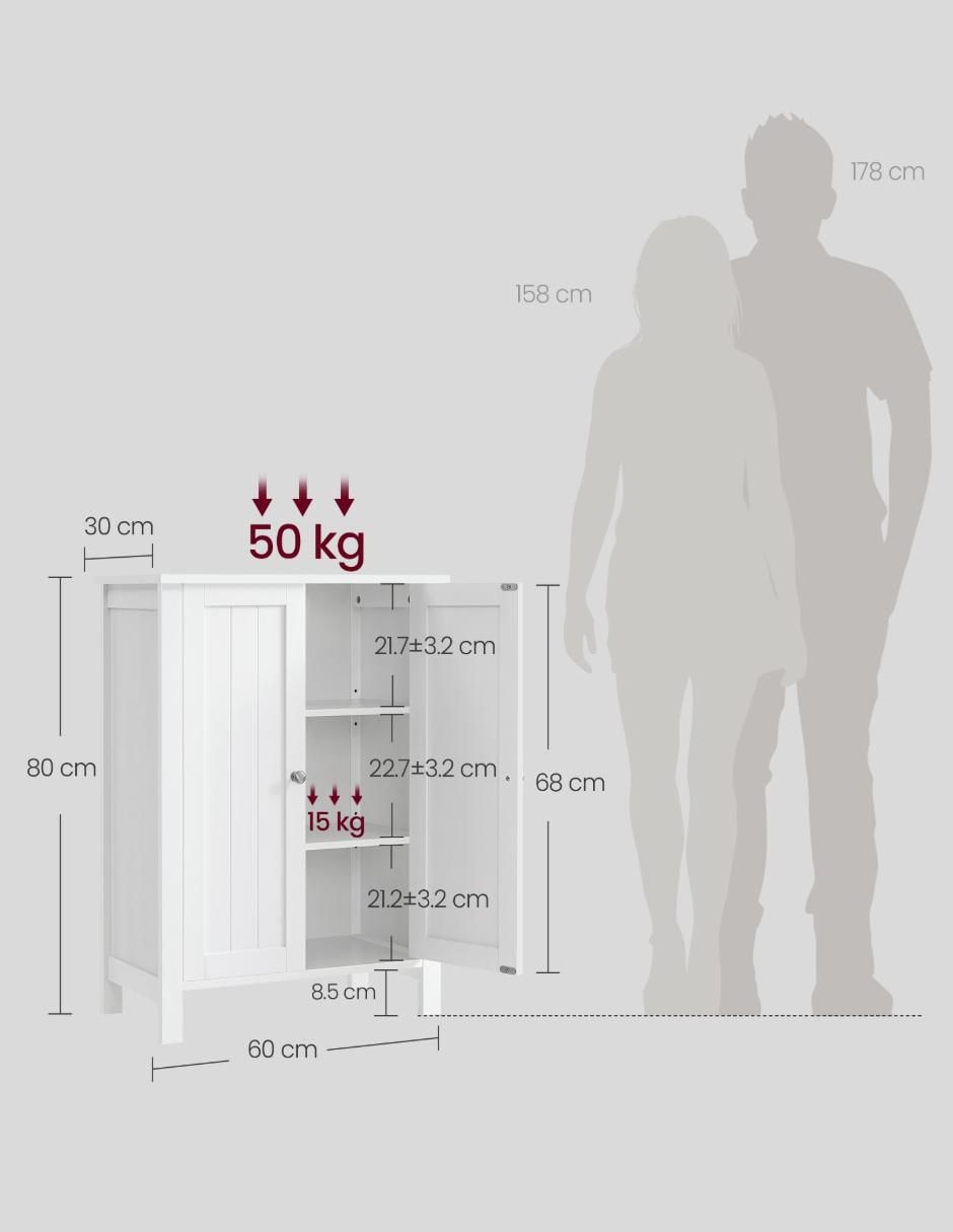 Mueble para baño Vasagle Helan de MDF armable