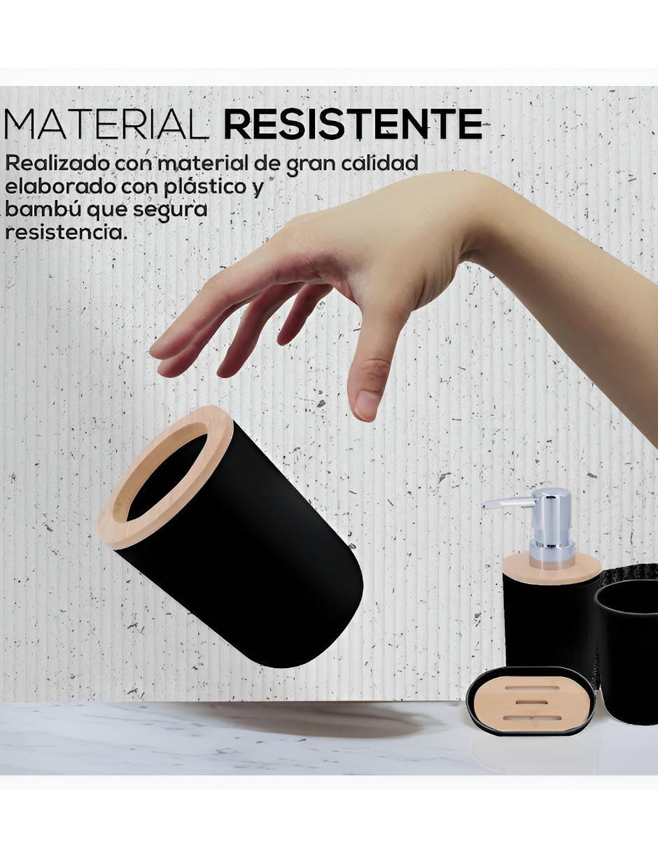 Juego de accesorios para baño de bambú 6 piezas 3