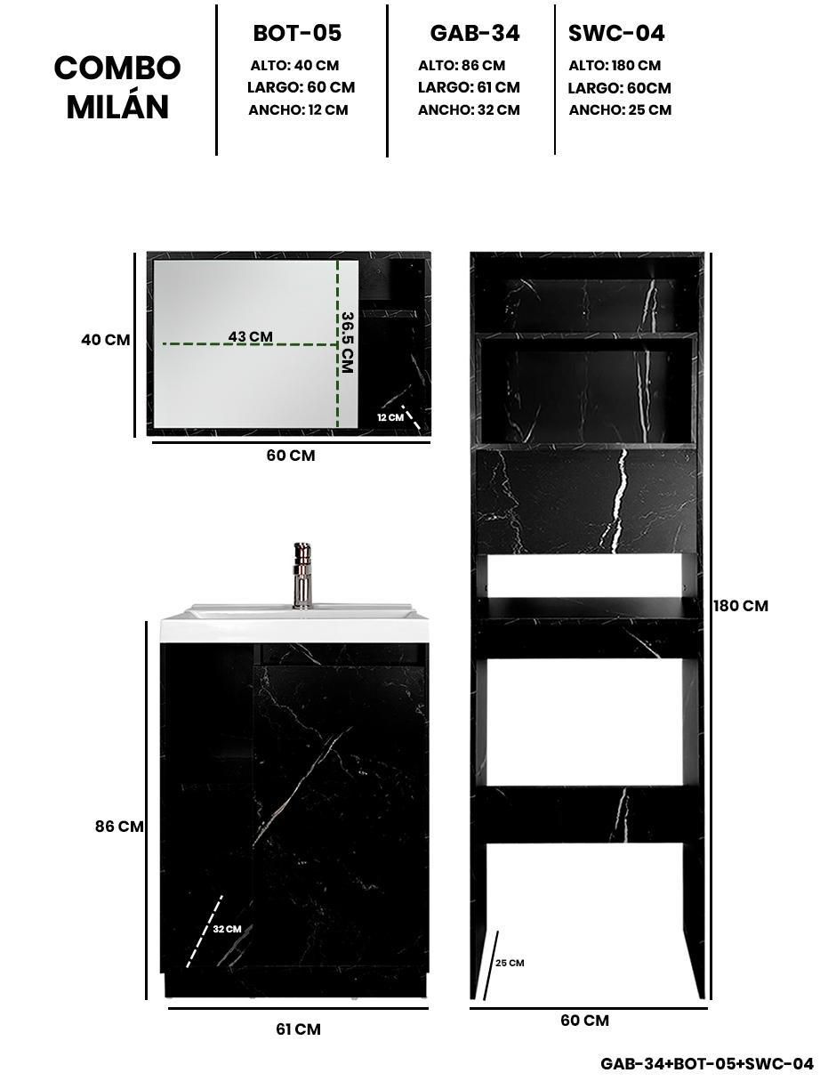 Mueble para baño Milan de MDF armable 8