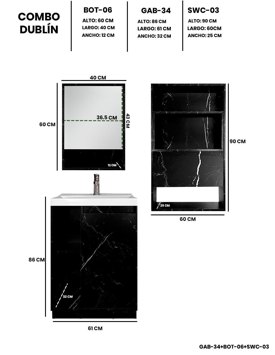 Mueble para baño armable Dublín melamina 7