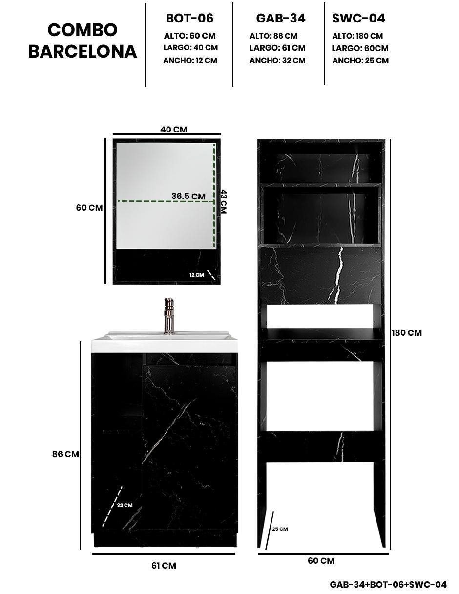 Mueble para baño armable Barcelona melamina 8